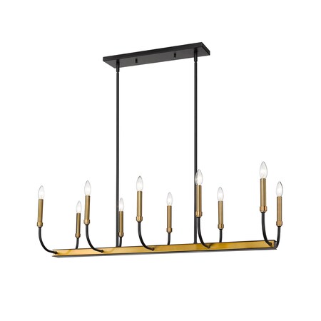 Z-Lite Haylie 10 Light Chandelier, Matte Black & Olde Brass 479-10L-MB-OBR